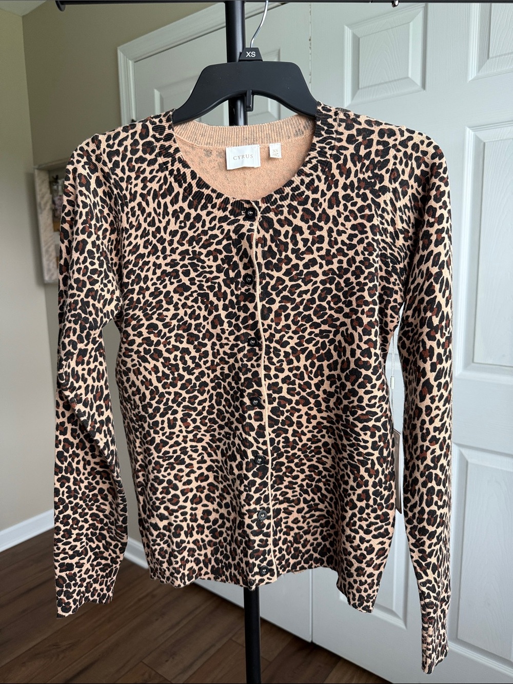 Cyrus Brown Leopard Print Short Cardigan